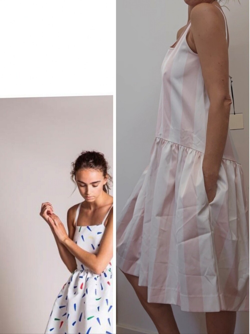 Nwt EDIT The Brand Editorial Drop Waist Striped Dress W Pockets Xs Simkhai